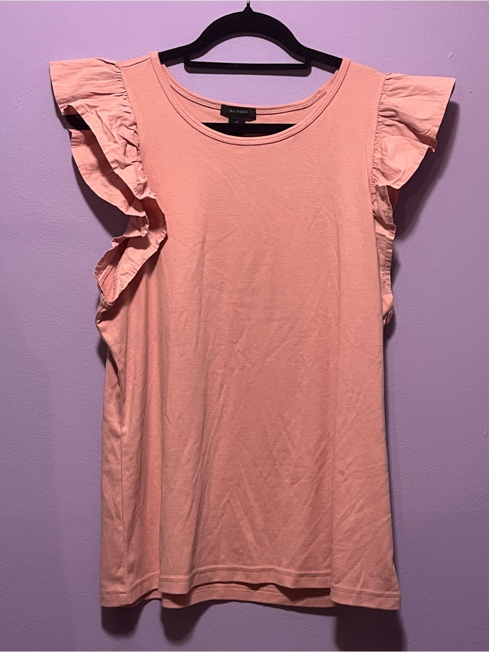 NWOT Halogen Flutter Sleeve Stretchy Soft Tee in Pink - Sz XL